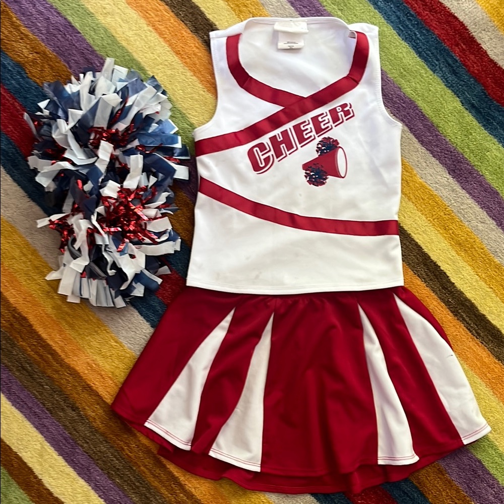 Cheerleader Costume Set - Red and White